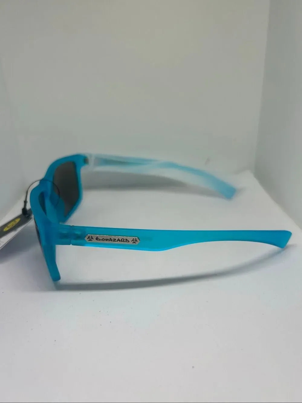 Biohazard Frosted Blue Mirrored UV400 Sunglasses NWT